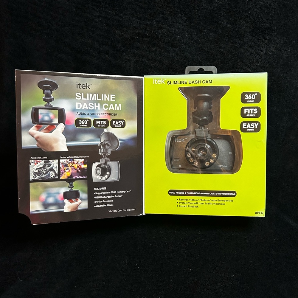 360-Degree Slimline Dash Cam - Black